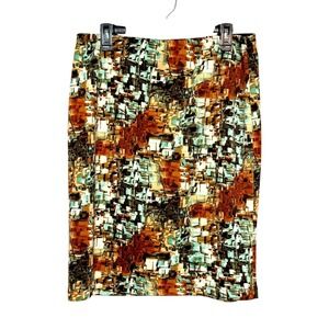 Betsey Johnson Indie Sleaze Art Girl Pencil Skirt Women Size XL Bold Y2K Revival